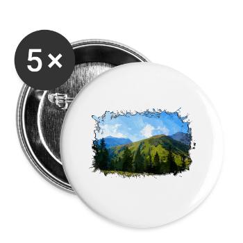 mountains - Buttons large 2.2''/56 mm (5-pack) - white - Front