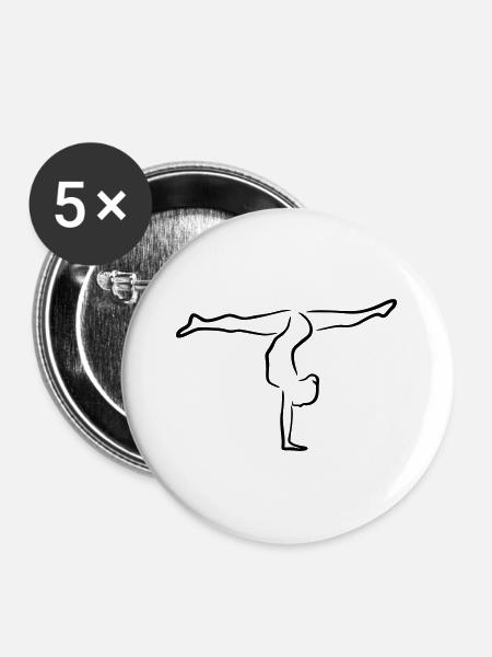 Gymnast, Gymnastics - Buttons large 2.2''/56 mm (5-pack) - white