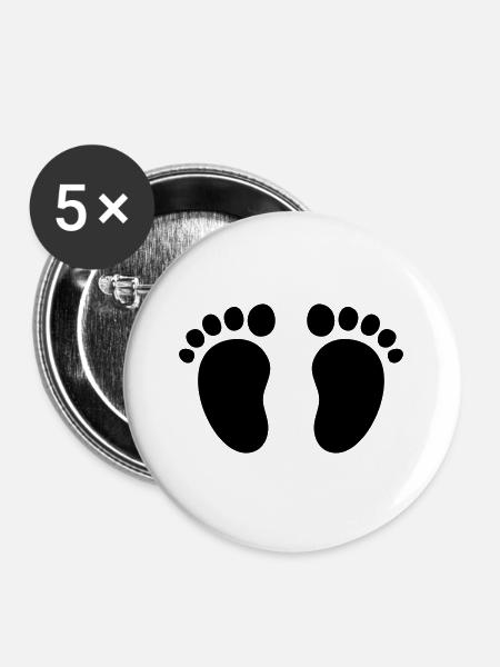 BABYFUSS - Buttons groß 56 mm (5er Pack) - Weiß