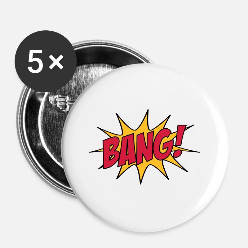 BANG! - Buttons large 2.2''/56 mm (5-pack) - white