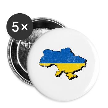 Ukraine - Lot de 5 grands badges (56 mm) - blanc - Devant