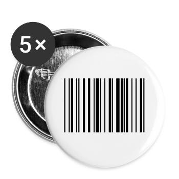 Striped barcode code strip - Buttons large 2.2''/56 mm (5-pack) - white - Front