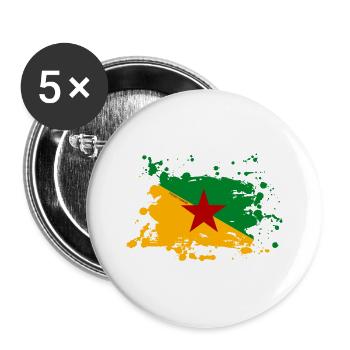 French Guiana - Buttons large 2.2''/56 mm (5-pack) - white - Front