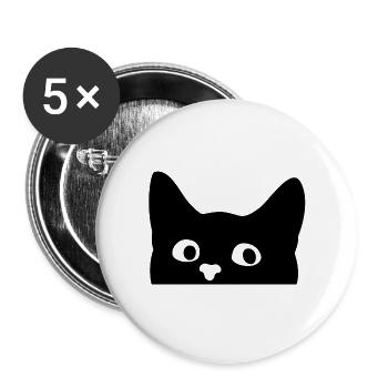 Cat - Buttons large 2.2''/56 mm (5-pack) - white - Front