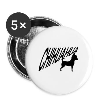 CHIHUAHUA - Lot de 5 grands badges (56 mm) - blanc - Devant