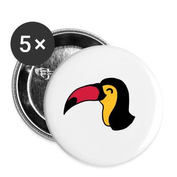 Toucan Toucan Tucan Oiseau - Lot de 5 grands badges (56 mm) - blanc - Devant