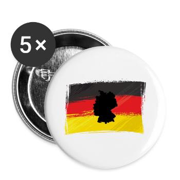 Deutschland - Buttons groß 56 mm (5er Pack) - Weiß - Vorne