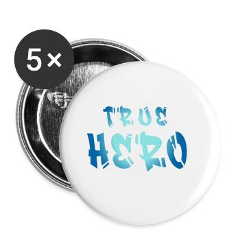 WAHRER HELD - TRUE HERO - Buttons large 2.2''/56 mm (5-pack) - white - Front