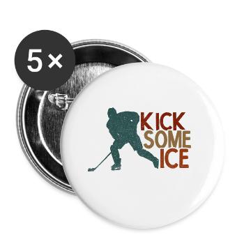 Eishockey - Buttons groß 56 mm (5er Pack) - Weiß - Vorne