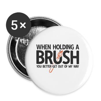 Maler Zeichner für Künstler - Buttons groß 56 mm (5er Pack) - Weiß - Vorne