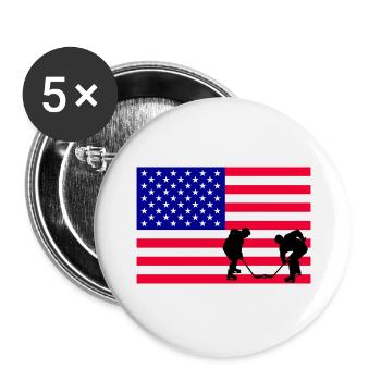 USA, mein Land meine Flagge! - Buttons groß 56 mm (5er Pack) - Weiß - Vorne