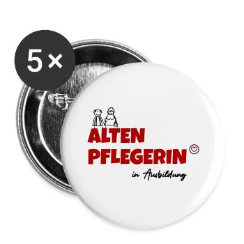Altenpflegerin in Ausbildung - Buttons groß 56 mm (5er Pack) - Weiß - Vorne