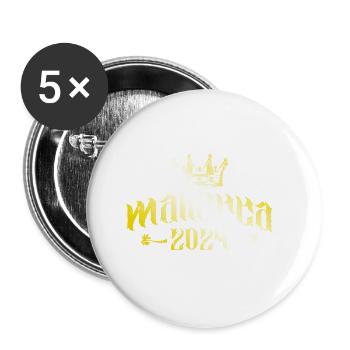 Mallorca 2024 Gold - Buttons groß 56 mm (5er Pack) - Weiß - Vorne