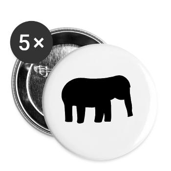 Éléphant Bébé Symbole Animal - Lot de 5 grands badges (56 mm) - blanc - Devant