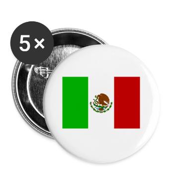 Flagge México - Buttons groß 56 mm (5er Pack) - Weiß - Vorne