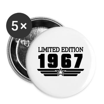 1967 Geburtstag - Buttons groß 56 mm (5er Pack) - Weiß - Vorne