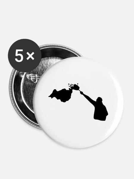 Bengalisches Feuer - Buttons groß 56 mm (5er Pack) - Weiß