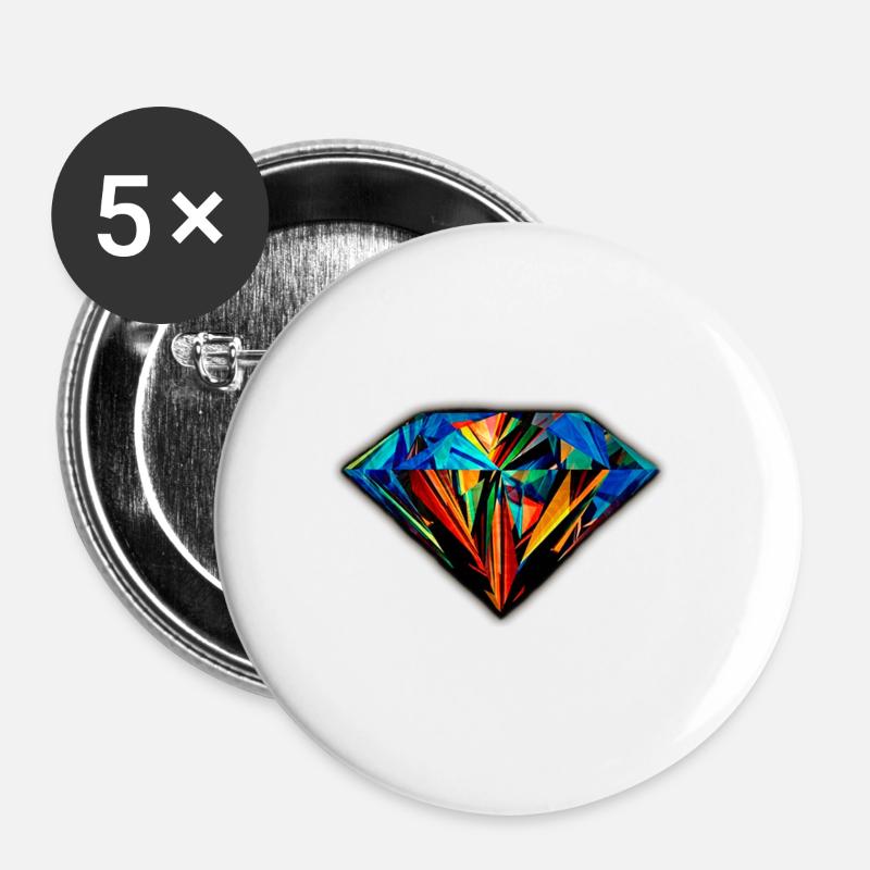 Diamond - Buttons large 2.2''/56 mm (5-pack) - white