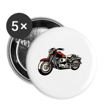 moto - Lot de 5 grands badges (56 mm) - blanc - Devant