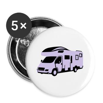 Camper, motor home - On the road - Buttons large 2.2''/56 mm (5-pack) - white - Front