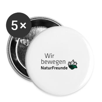 Wir bewegen Naturfreunde - Buttons groß 56 mm (5er Pack) - Weiß - Vorne