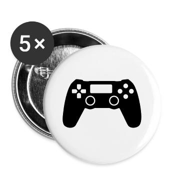 Gaming - Lot de 5 grands badges (56 mm) - blanc - Devant