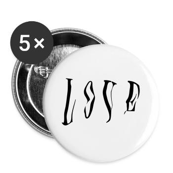 LOVE - Lot de 5 grands badges (56 mm) - blanc - Devant