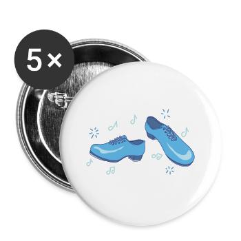 Dance shoes dancing shoes dancer dancer music - Buttons large 2.2''/56 mm (5-pack) - white - Front