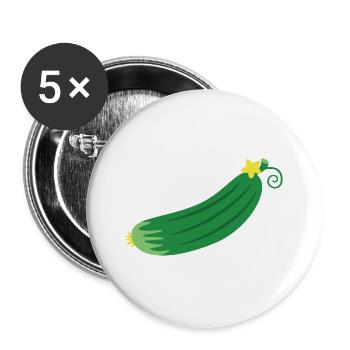 Gurke - Buttons groß 56 mm (5er Pack) - Weiß - Vorne