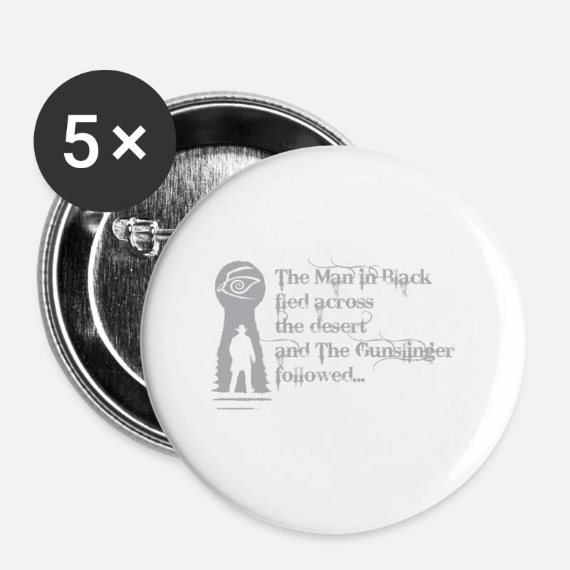 the man in black - Buttons large 2.2''/56 mm (5-pack) - white
