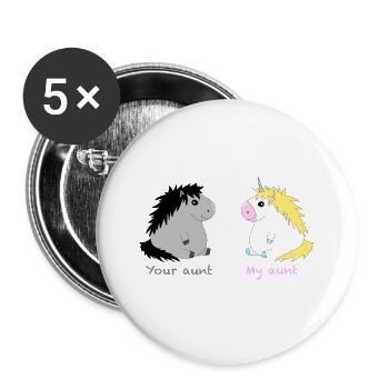 ma tante licorne - Lot de 5 grands badges (56 mm) - blanc - Devant