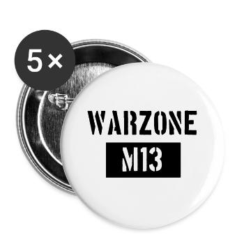 Warzone M13 - Gamer TShirt Merch Fan Articles Gamer - Buttons large 2.2''/56 mm (5-pack) - white - Front
