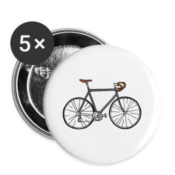 VINTAGE BICYCLE - Lot de 5 grands badges (56 mm) - blanc - Devant