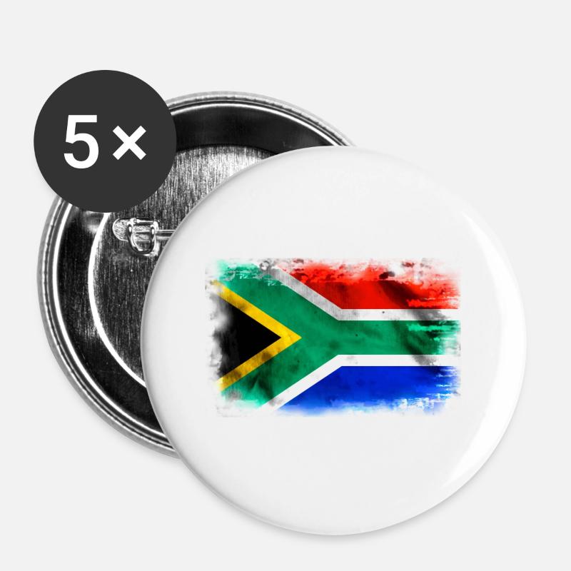 South Africa flag - Buttons large 2.2''/56 mm (5-pack) - white