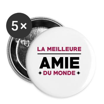 La meilleur amie du monde - Lot de 5 grands badges (56 mm) - blanc - Devant