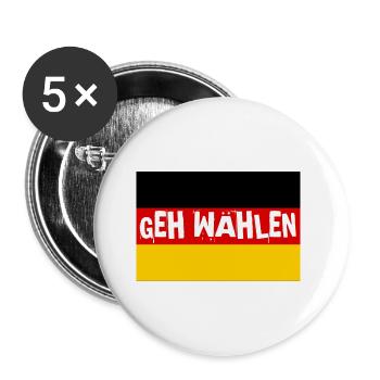 geh wählen - Buttons groß 56 mm (5er Pack) - Weiß - Vorne