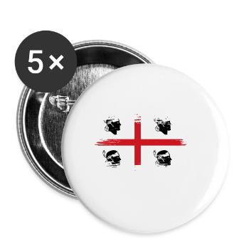 Sardinia vintage flag - Buttons large 2.2''/56 mm (5-pack) - white - Front