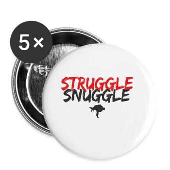 BJJ Jiu Jitsu - Buttons groß 56 mm (5er Pack) - Weiß - Vorne