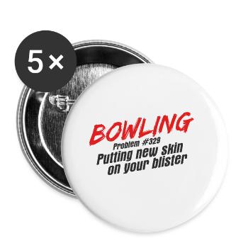 Bowling - Buttons groß 56 mm (5er Pack) - Weiß - Vorne