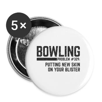 Bowling - Buttons groß 56 mm (5er Pack) - Weiß - Vorne