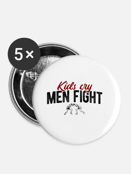 Grappling Martial Arts Wrestling - Buttons groß 56 mm (5er Pack) - Weiß