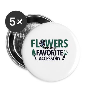 Landschaftsgärtner Hobbygärtner Gärtner - Buttons groß 56 mm (5er Pack) - Weiß - Vorne