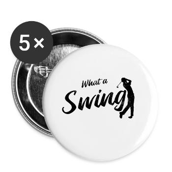 Golfplatz zum Golfen Golf - Buttons groß 56 mm (5er Pack) - Weiß - Vorne