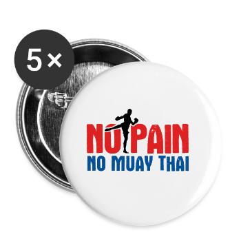 Thaiboxen Muay Thai - Buttons groß 56 mm (5er Pack) - Weiß - Vorne