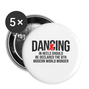 Breakdancing Tanzen für Tänzer - Buttons groß 56 mm (5er Pack) - Weiß - Vorne