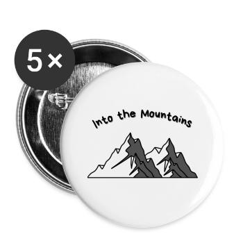 Into the Mountains - Buttons groß 56 mm (5er Pack) - Weiß - Vorne
