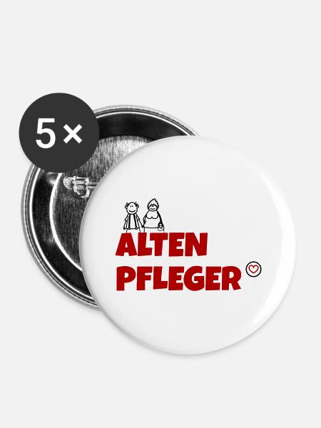 Altenpfleger - Buttons groß 56 mm (5er Pack) - Weiß
