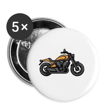 Motorcycle Biker - Buttons large 2.2''/56 mm (5-pack) - white - Front