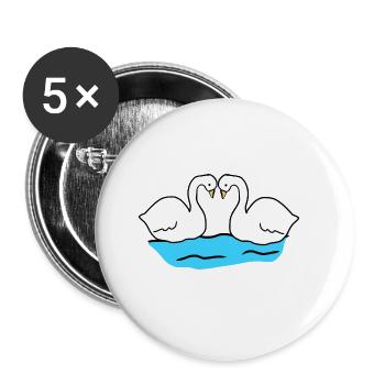 Swan Swans Animal Symbol Animals Love Couple - Buttons large 2.2''/56 mm (5-pack) - white - Front