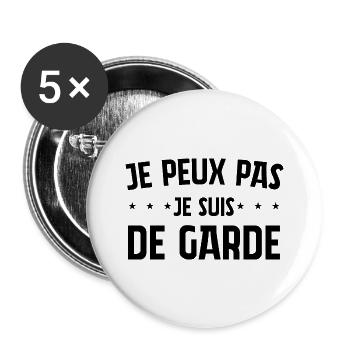 I CAN'T I'M ON CALL QUOTES - Buttons large 2.2''/56 mm (5-pack) - white - Front